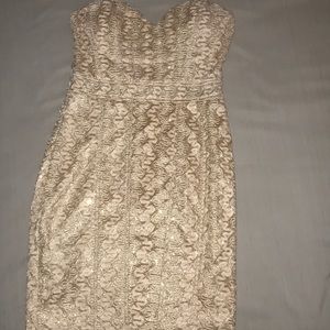 Forever 21 Strapless gold dress
